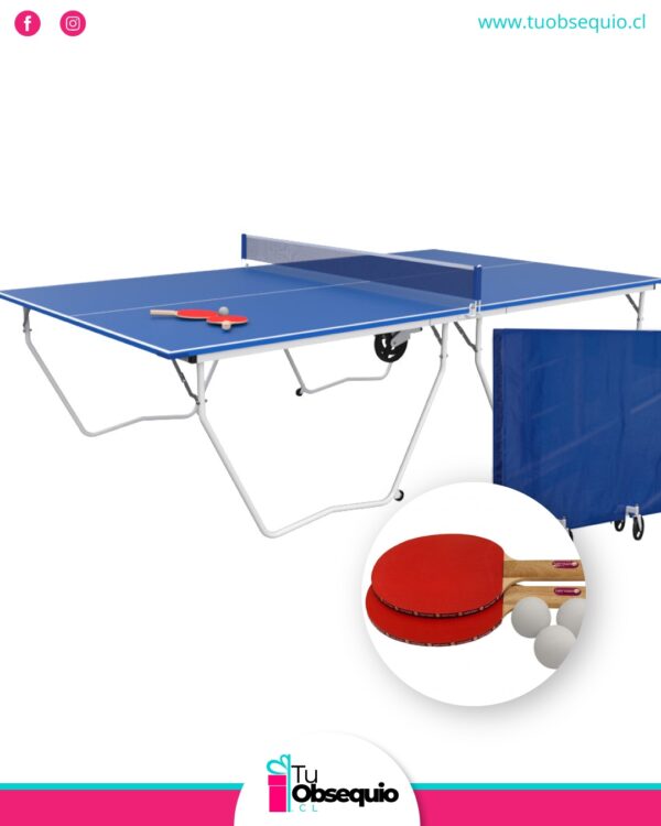 Mesa de ping pong plegable + paletas pelotas y funda